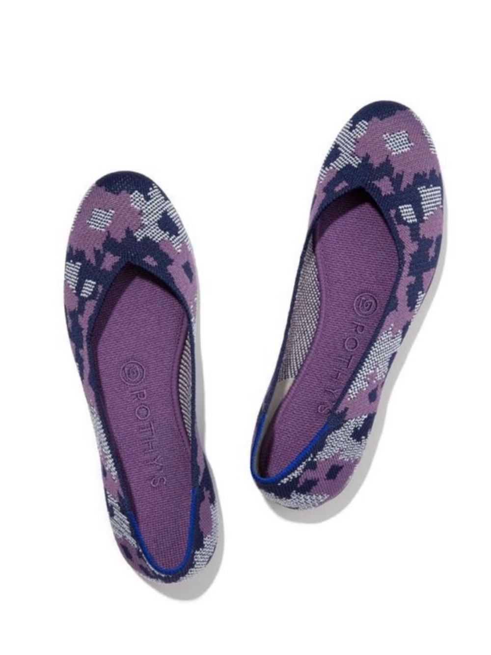 Rothy's The Flat Retired Color Violet Botanicamo Round Toe Sz 8 Missing Insoles